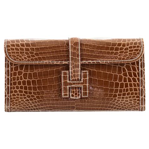 hermes crocodile jige clutch|Hermes jige clutch price.